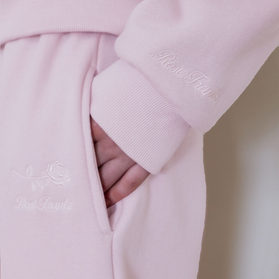 로제프란츠 로즈 자수 와이드 스웨트팬츠 [핑크](Rosefrantz Rose Embroidery Wide Sweatpants [Pink]) - 6