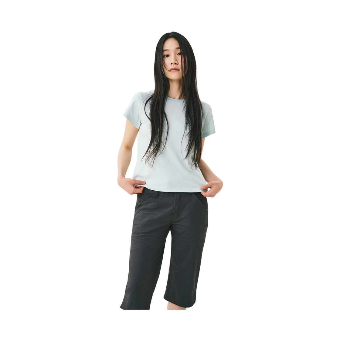 하이산 미니 슬로건 티셔츠 스카이블루(Heisan Mini Slogan T-shirt - Sky Blue) - 4