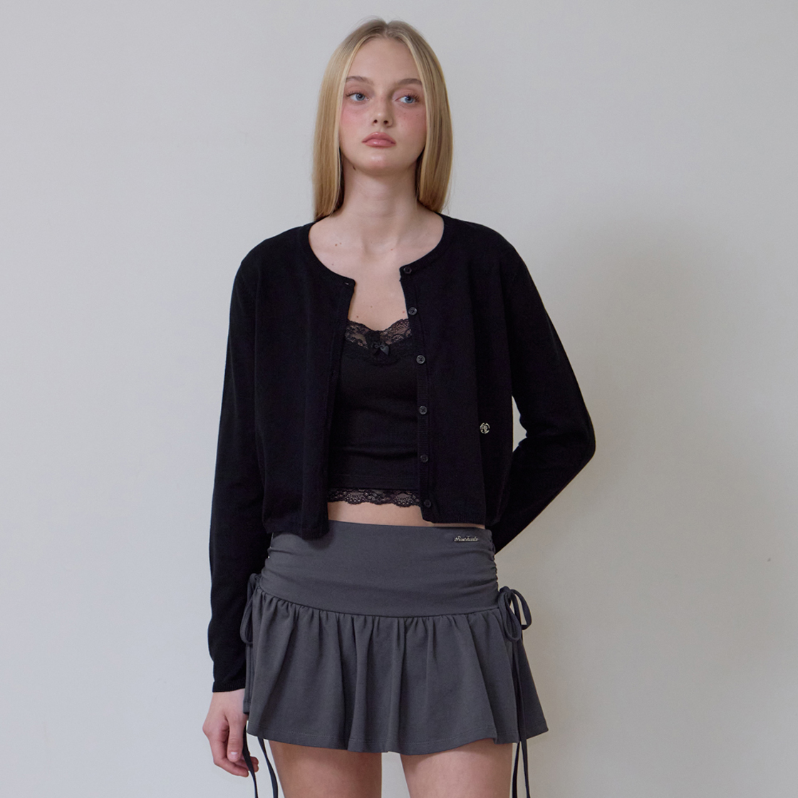 로제프란츠 베이직 라운드 가디건 [블랙](Rosefrantz Basic Round Cardigan [Black]) - 2