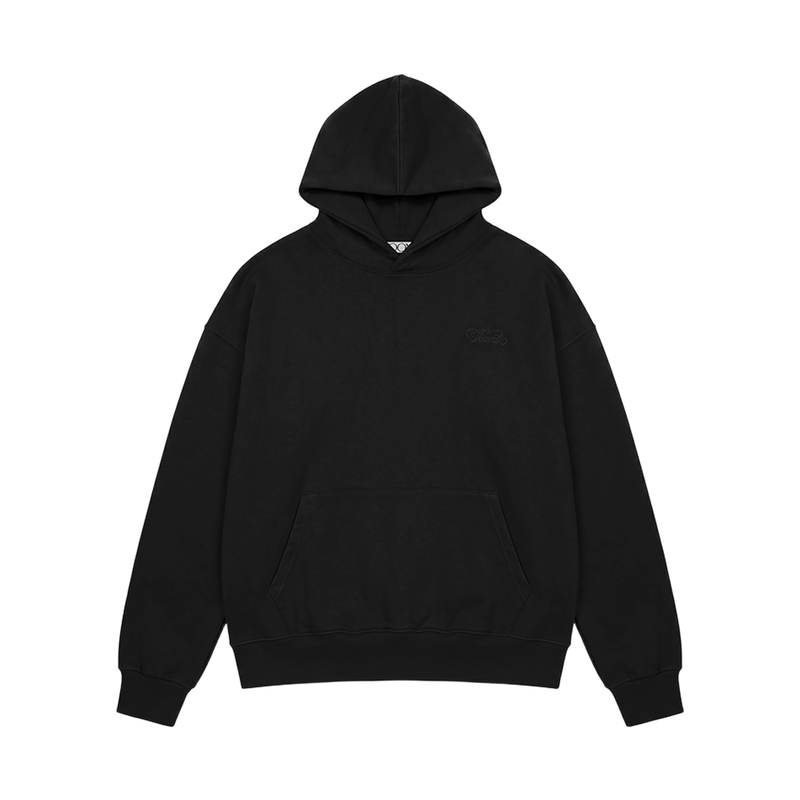 VT26FHD101BLK VOONT Metallic Heart Over-Fit Hoodie (BLACK)