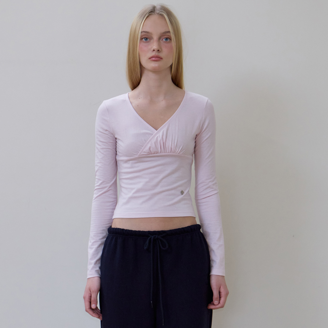 로제프란츠 랩 브이넥 롱스리브 [핑크](Rosefrantz Wrap V-neck Long Sleeve [Pink]) - 2