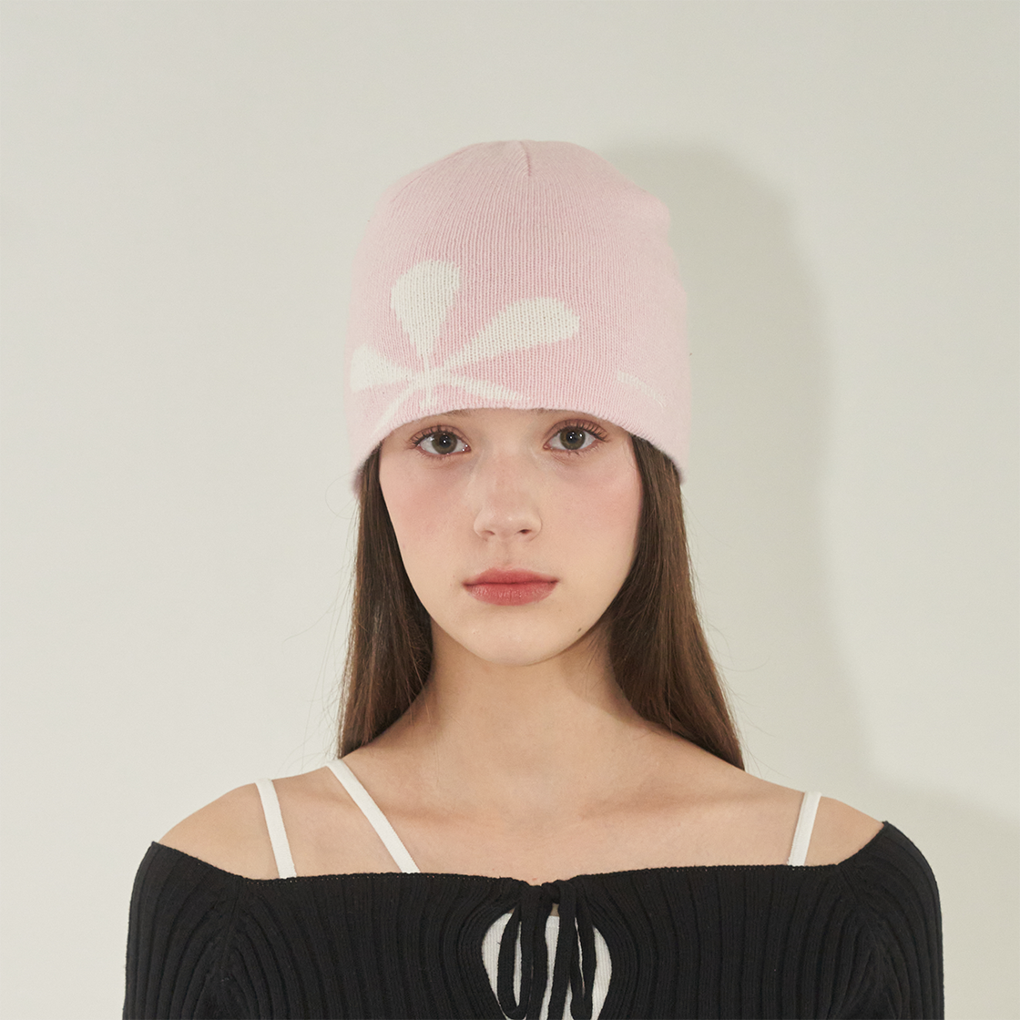 메르몽 플라워 캐시미어 비니 핑크(Mermont Flower Cashmere Beanie Pink) - 2