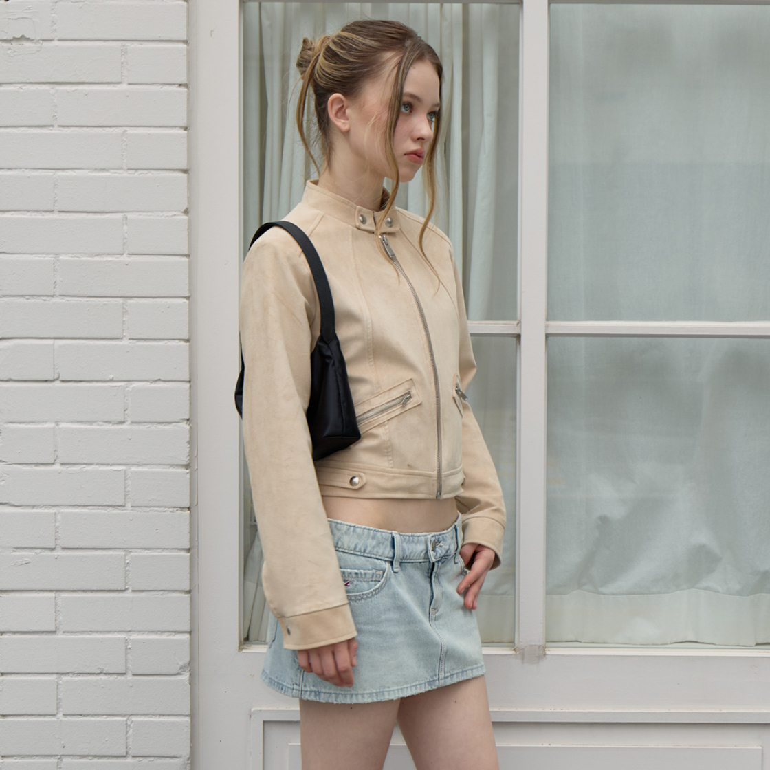로제프란츠 스웨이드 레이서 자켓 [베이지](Rosefrantz Suede Racer Jacket [Beige]) - 5