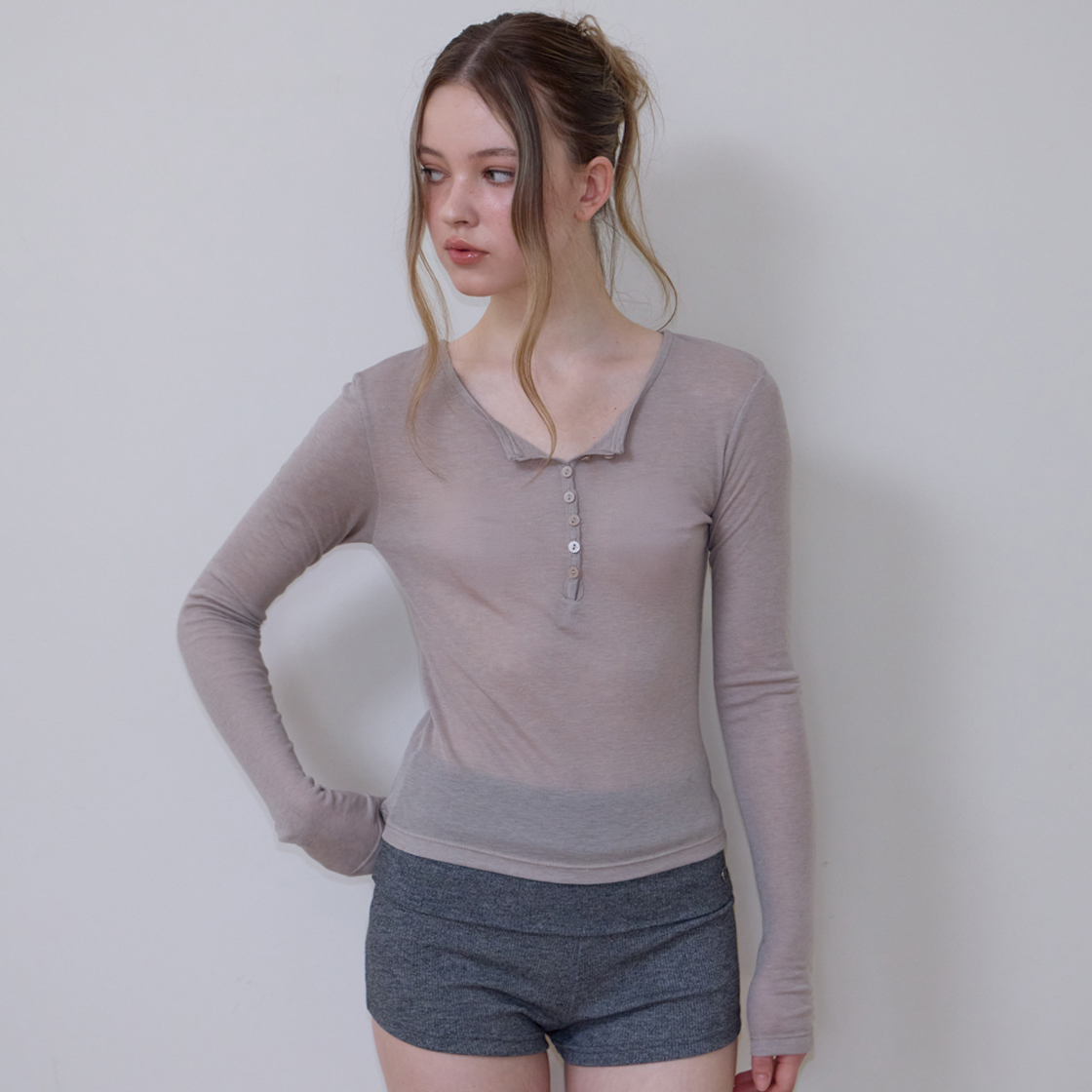 로제프란츠 헨리넥 레이어드 롱스리브 [베이지](Rosefrantz Henley Neck Layered Long Sleeve [Beige]) - 6