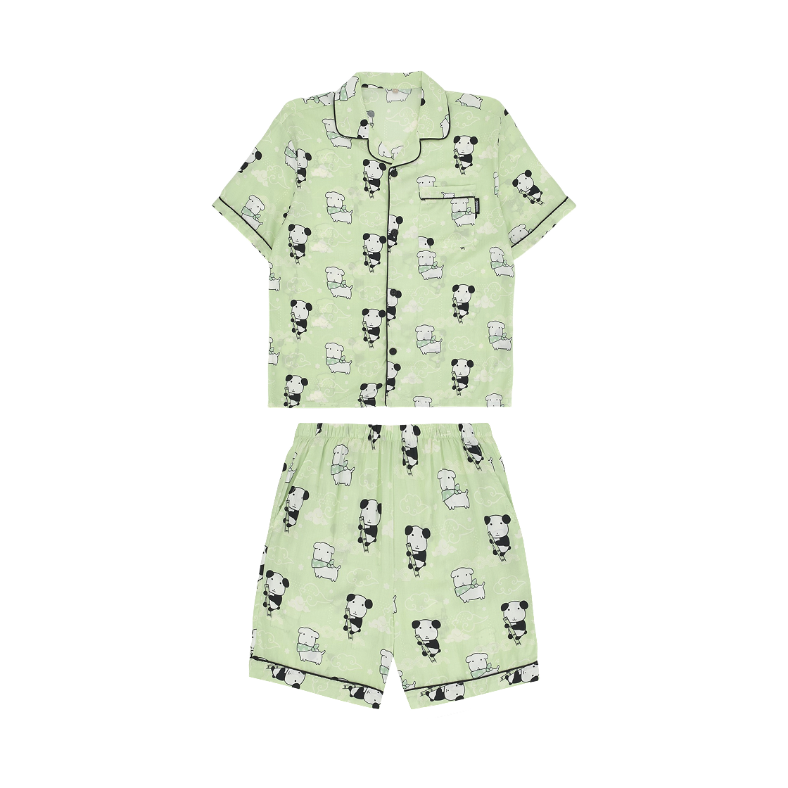 SPPPG25U06 Spao x Ganadi Short Sleeve Pajamas Green