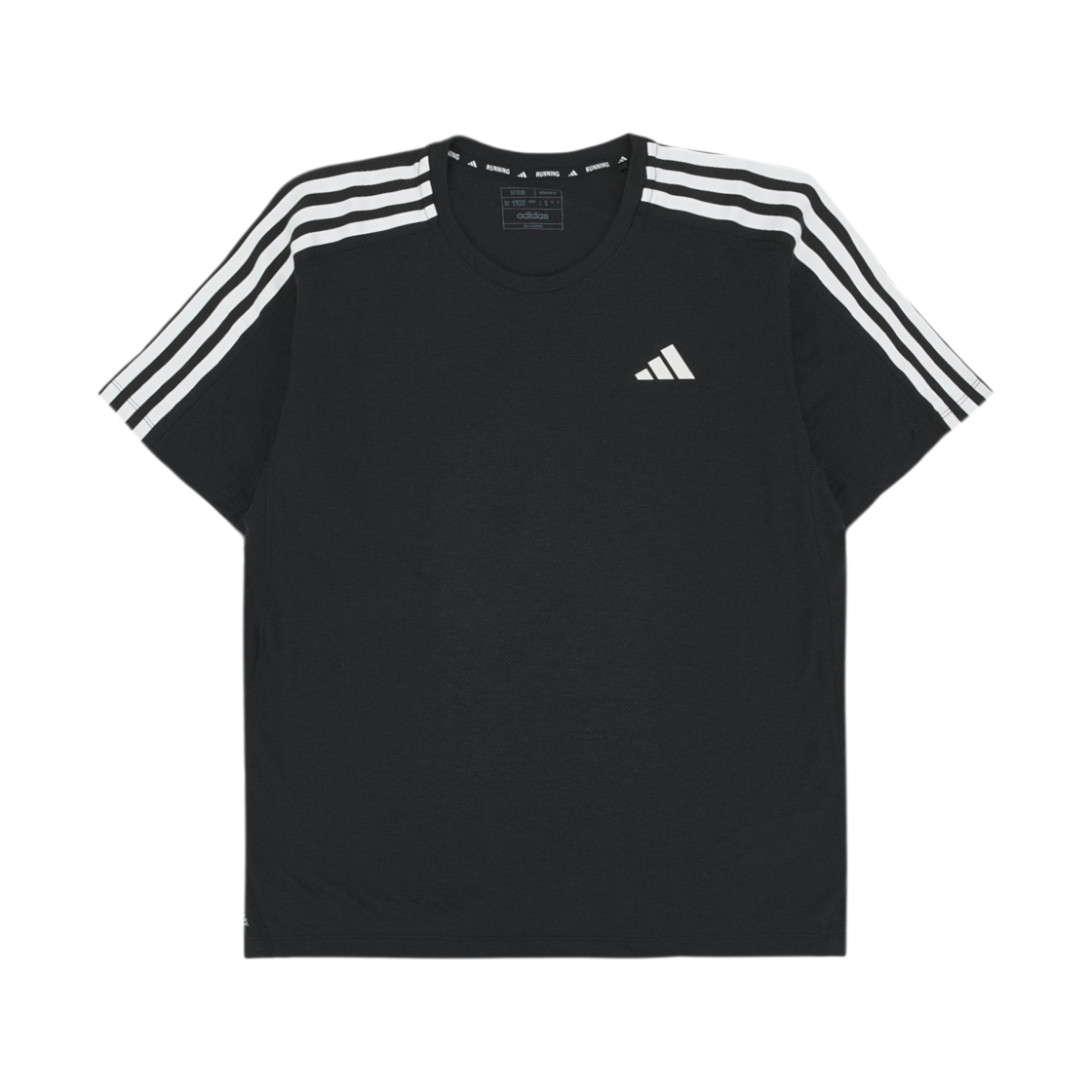IQ3834 Adidas Own The Run 3-Stripes T-Shirt Black - KR Sizing
