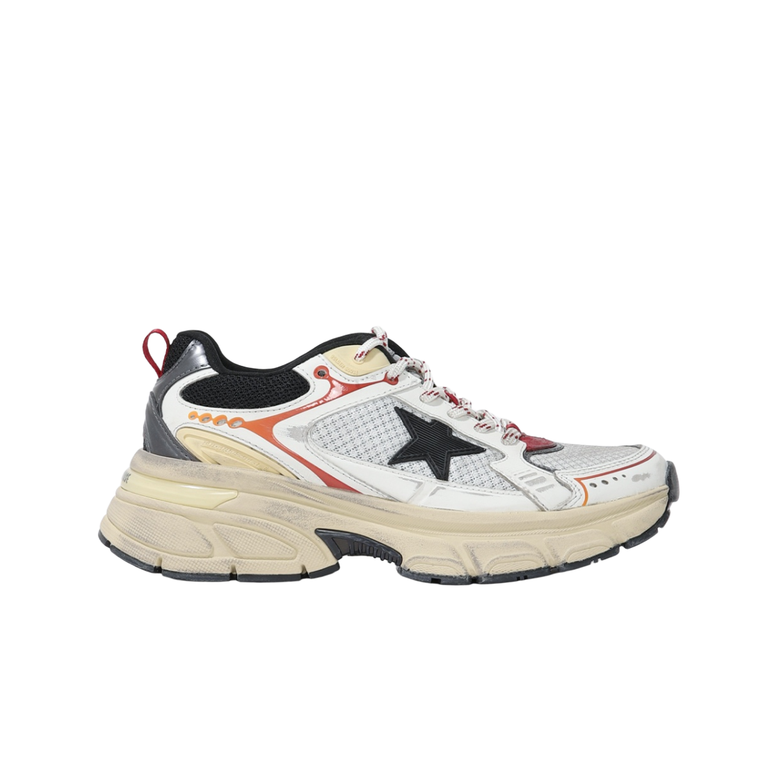 GWF00724-F008465-12485 (W) Golden Goose Lightstar Sneakers White Red