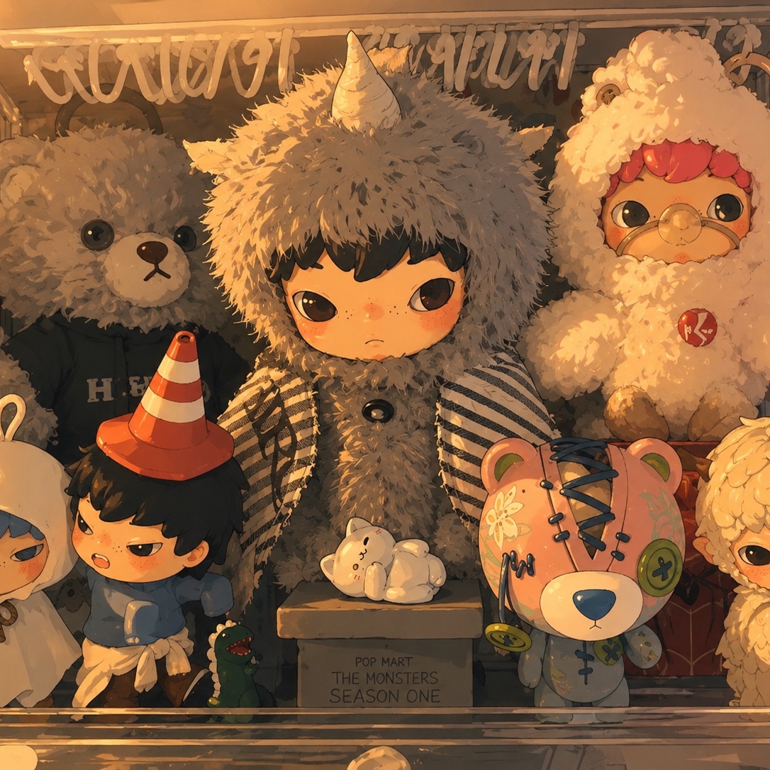 Pop Mart Dear Birds Series Plush Pendant More Than Words (Opened Case), Pop Mart Hirono Mist Walker Series Plush Doll Pendant Sealed Case (6 Blind Boxes) 착용 스타일 - 3
