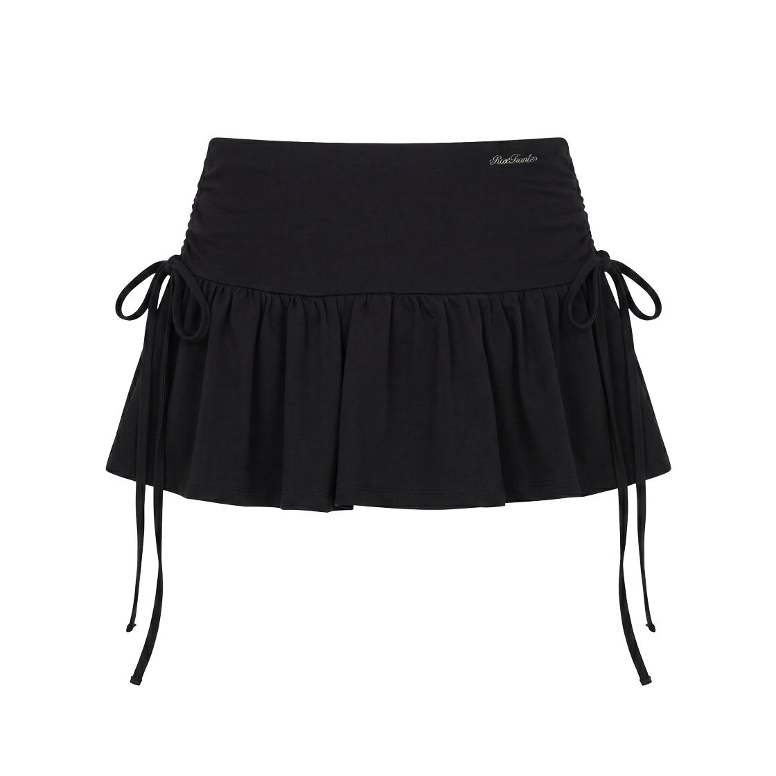 #N/A Rosefrantz Side Shirring Mini Skirts [Black]