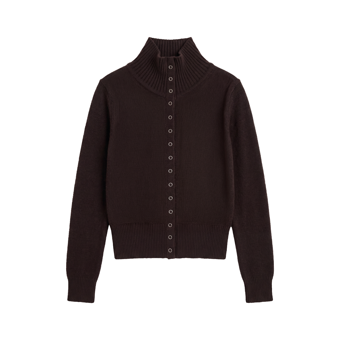 RS26FCD101BRW Rosefrantz High Neck Eyelet Cardigan [Brown]