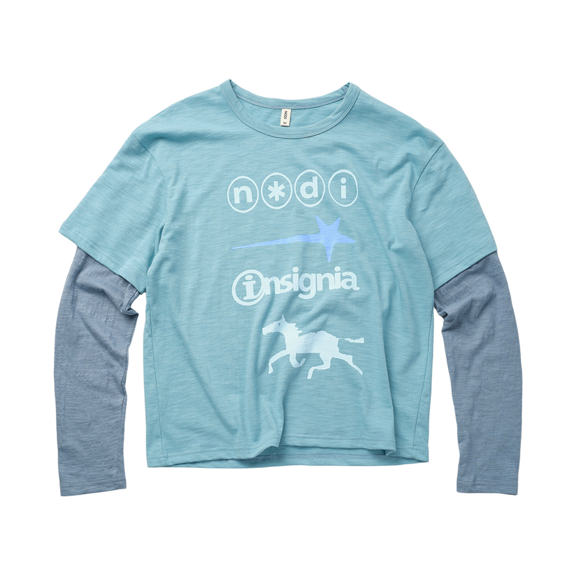 노디 인시그니아 레이어드 슬럽 롱슬리브 세이지 그린(NODI Insignia layered Slub Long sleeve sage green) - 1