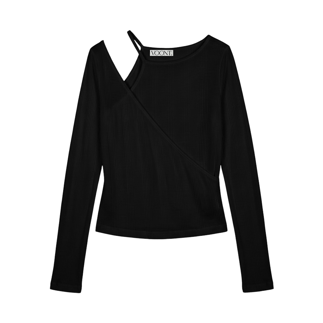 VT26FLS101BLK VOONT Wrap Halter Long Sleeve (BLACK)