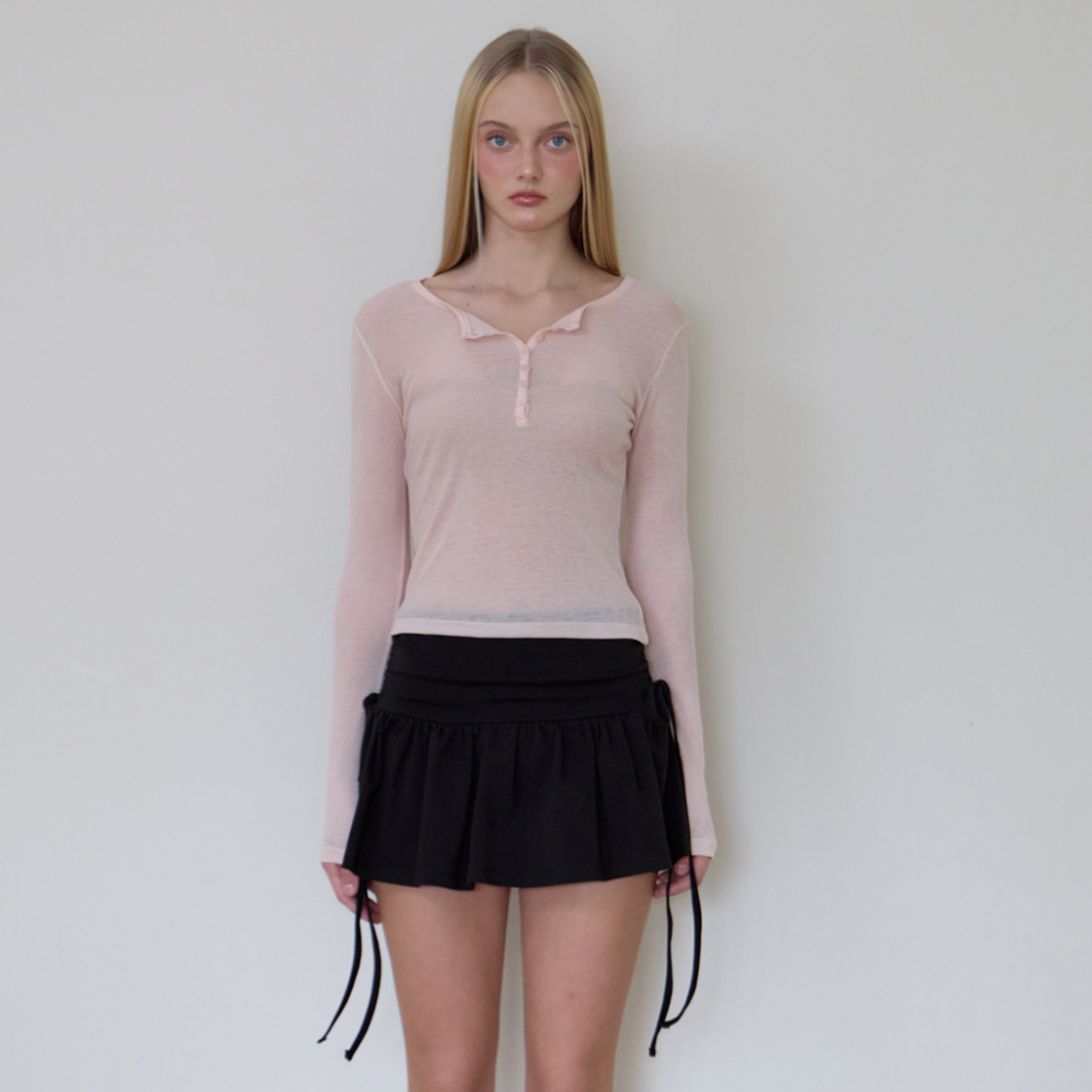 로제프란츠 헨리넥 레이어드 롱스리브 [핑크](Rosefrantz Henley Neck Layered Long Sleeve [Pink]) - 2