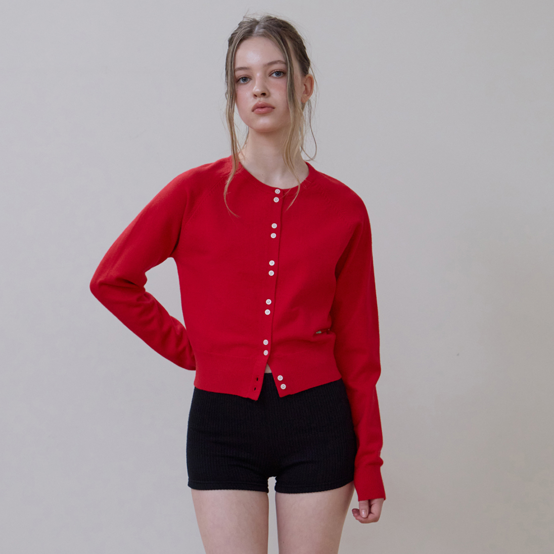 로제프란츠 더블 버튼 가디건 [로즈 레드](Rosefrantz Double Button Cardigan [Rose Red]) - 4