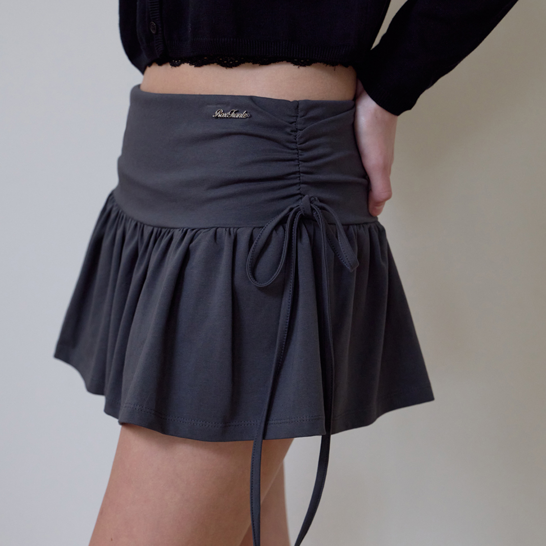 로제프란츠 사이드 셔링 미니 스커트 [차콜](Rosefrantz Side Shirring Mini Skirts [Charcoal]) - 6