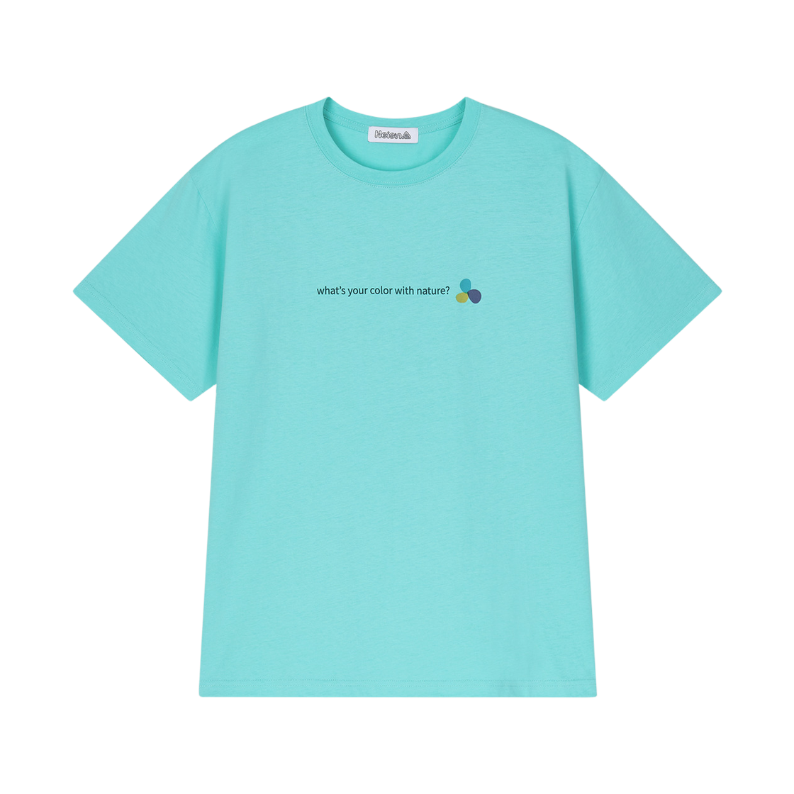 HIS26HSS002TMIN Heisan Slogan T-shirt oversized fit - Mint