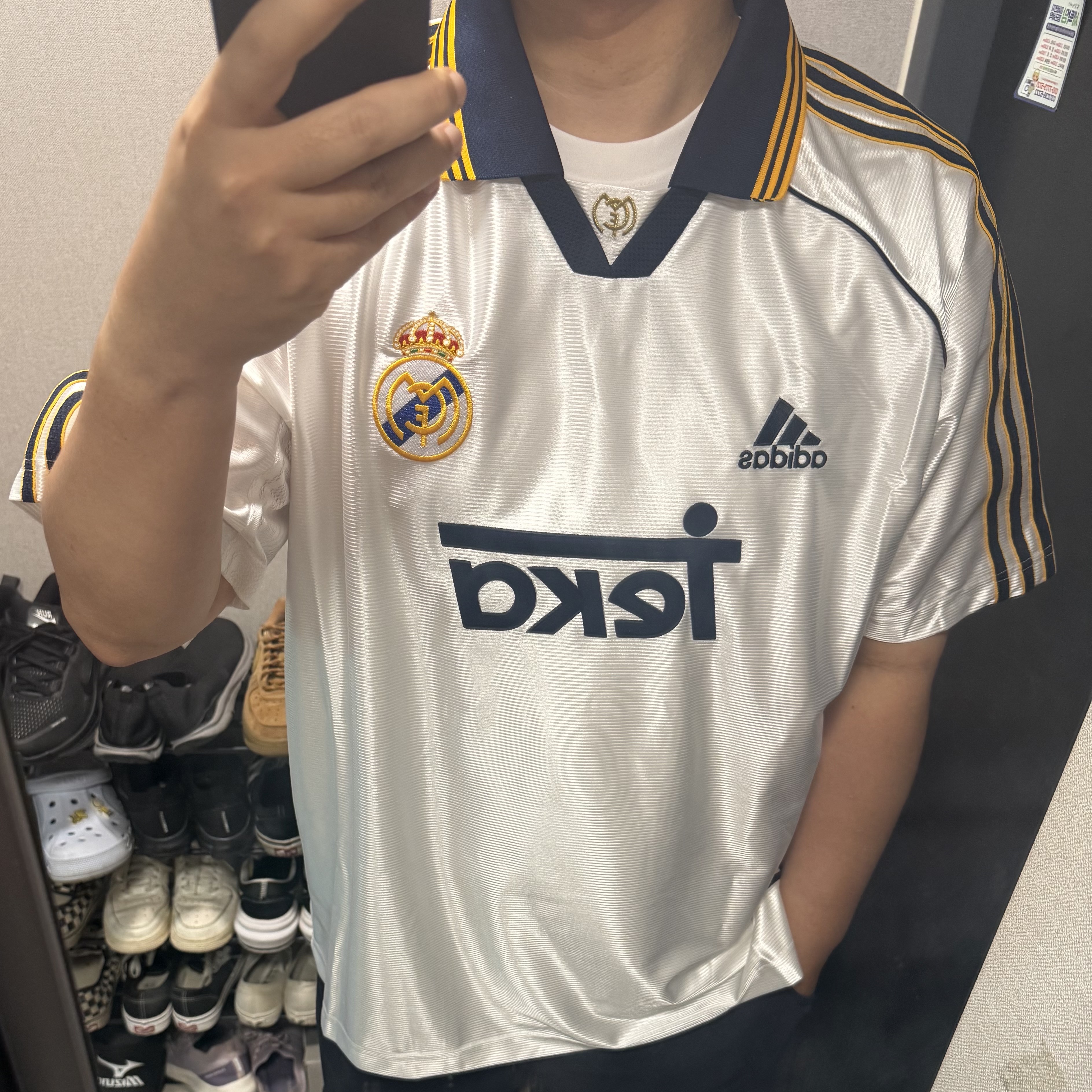 Adidas Real Madrid 99/00 Home Jersey White - KR Sizing (Non Marking Ver.) 착용 스타일 - 1