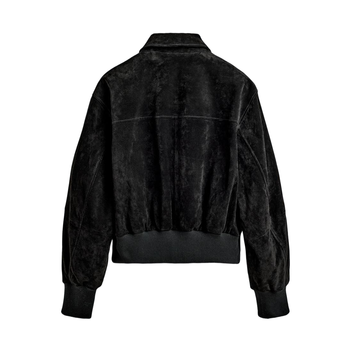 자라 크롭 핏 스웨이드 자켓 블랙(Zara Crop Fit Suede Jacket Black) - 2