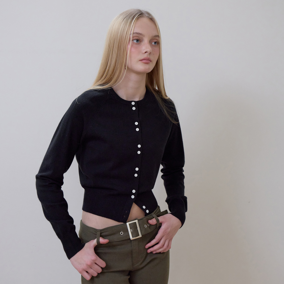 로제프란츠 더블 버튼 가디건 [블랙](Rosefrantz Double Button Cardigan [Black]) - 5