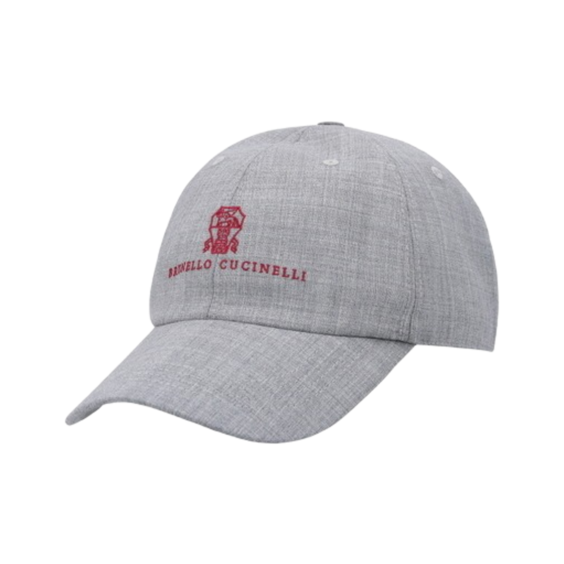 M032P9850-CQM43 Brunello Cucinelli Virgin Wool Fresco Baseball Cap with Embroidered Logo Grey