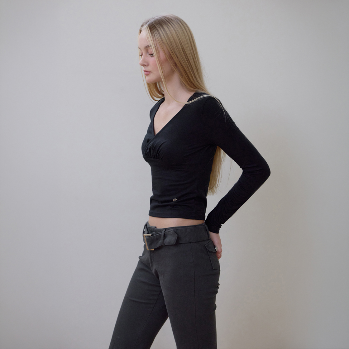 로제프란츠 벨티드 부츠컷 팬츠 [차콜](Rosefrantz Belted Boots Cut Pants [Charcoal]) - 5