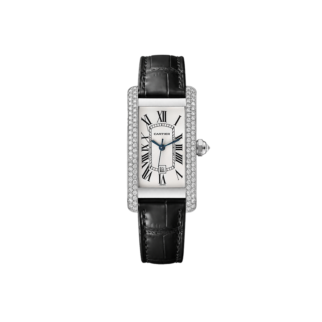 ITR5TV8T36NI Cartier Tank Americaine Medium 22x41 - W2603656 Diamond Bezel White Roman No. 8321
