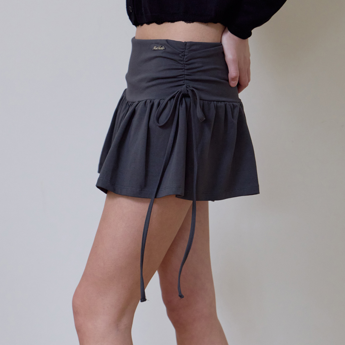 로제프란츠 사이드 셔링 미니 스커트 [차콜](Rosefrantz Side Shirring Mini Skirts [Charcoal]) - 4