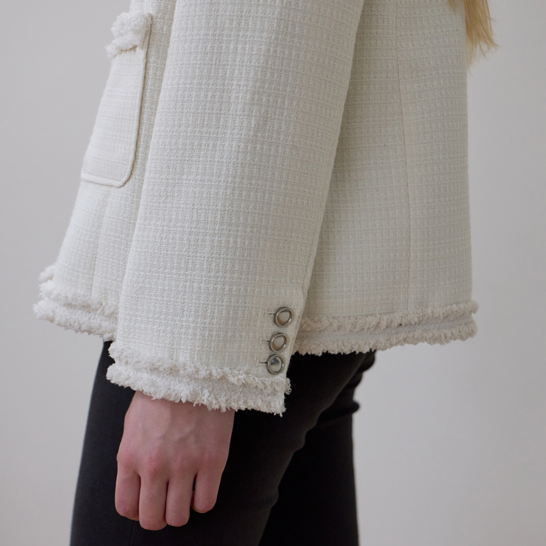 로제프란츠 프린지 포켓 트위드 자켓 [아이보리](Rosefrantz Fringe Pocket Tweed Jacket [Ivory]) - 2
