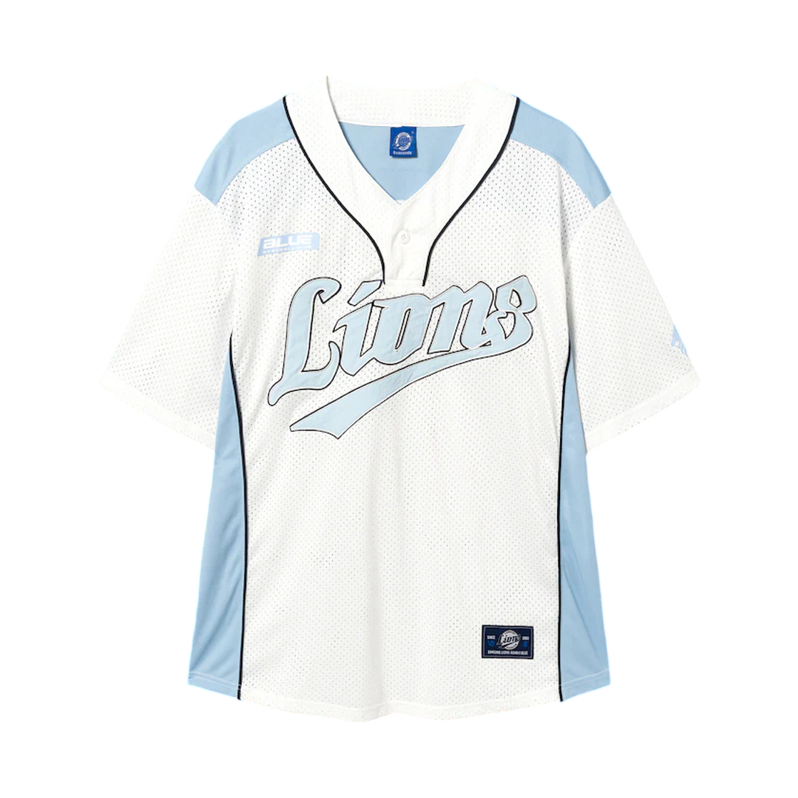 삼성 라이온즈 x 에잇세컨즈 반소매 베이스볼 저지 화이트(Samsung Lions x 8seconds Short Sleeve Baseball Jersey White) - 1