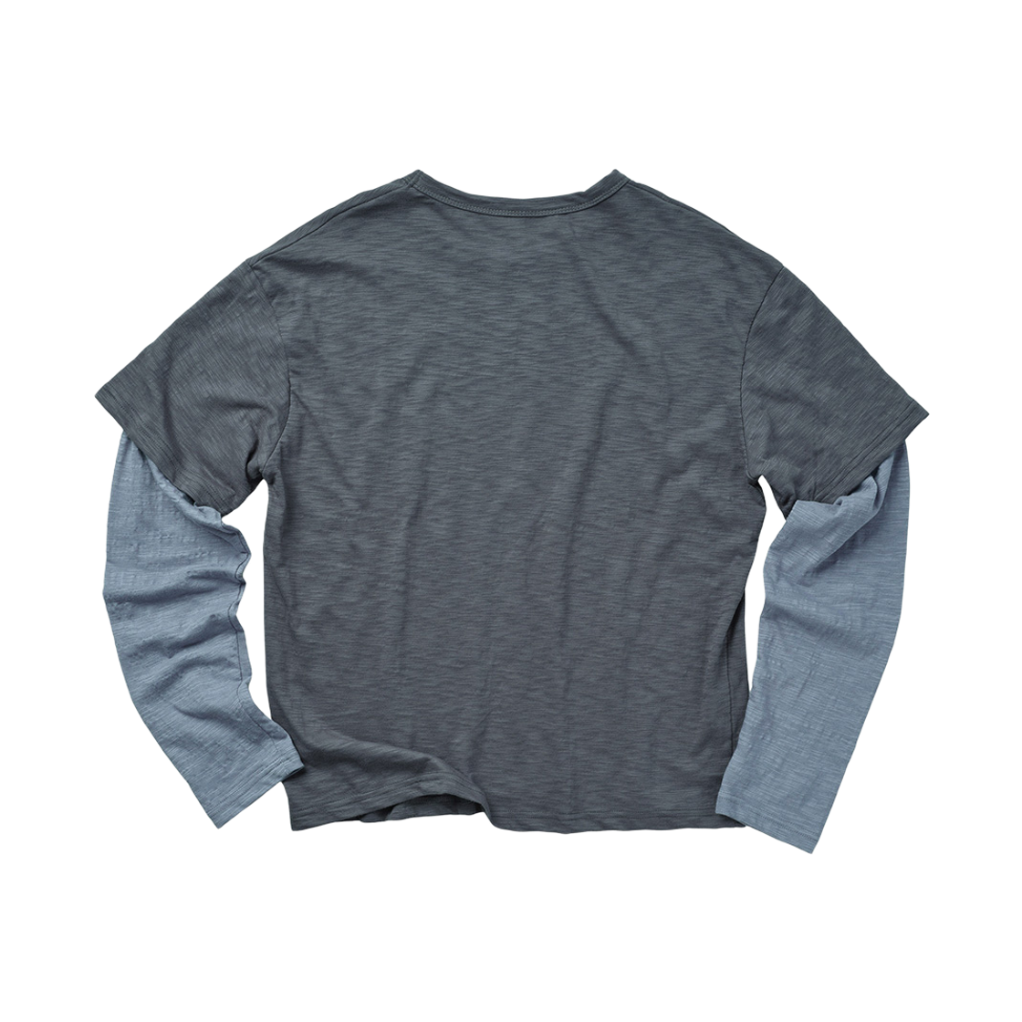 노디 선데이클럽 레이어드 슬럽 롱슬리브 스모키 블루(NODI Sunday Club layered Slub Long sleeve smoky blue) - 2