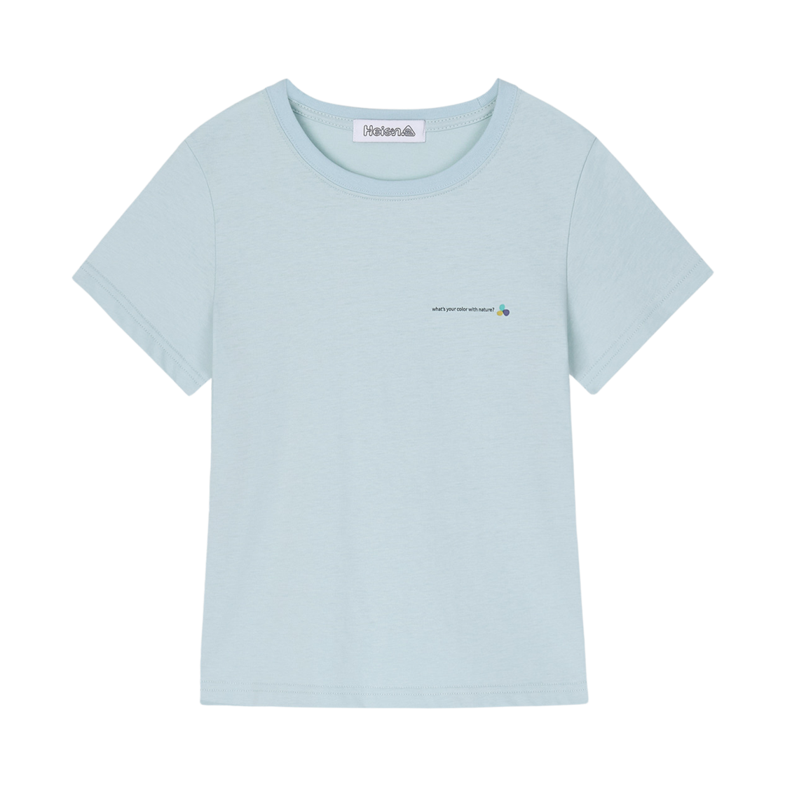 HIS26SS002TSKYB Heisan Mini Slogan T-shirt - Sky Blue