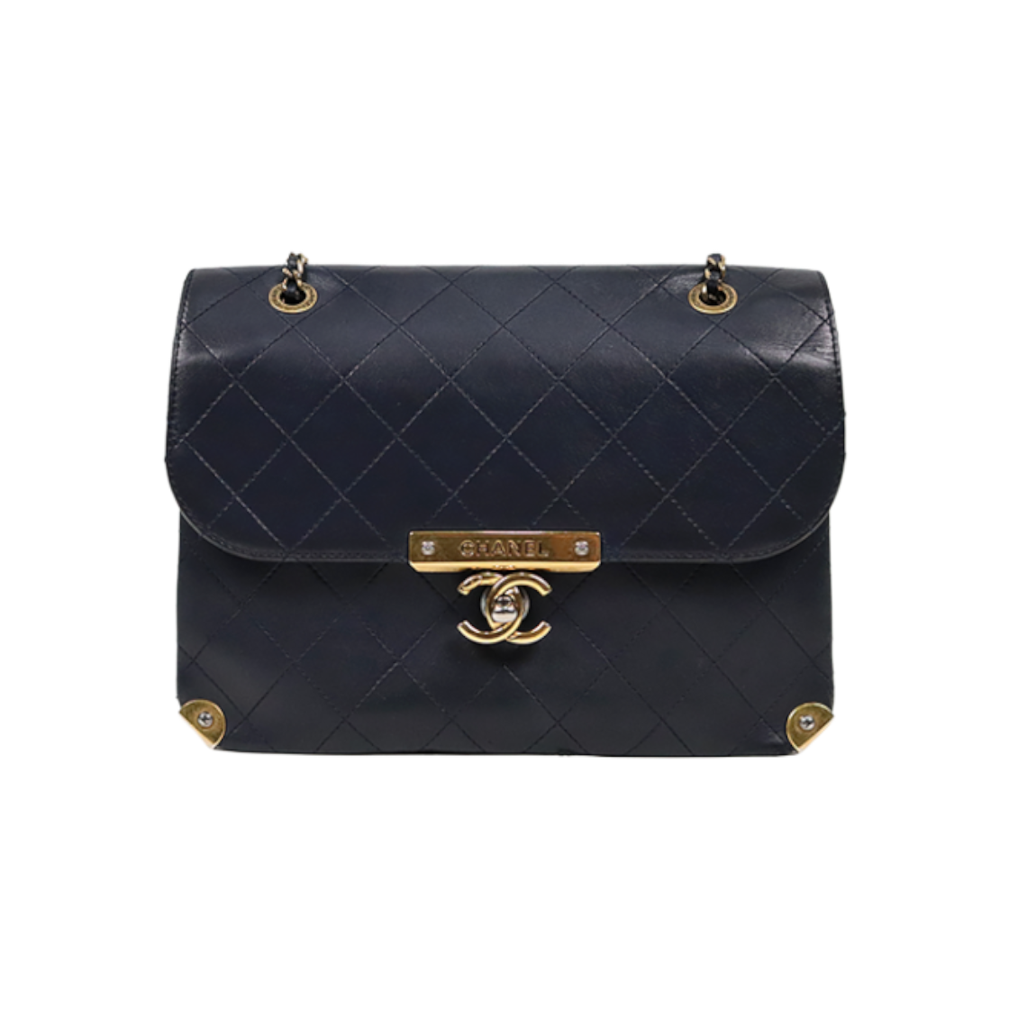 샤넬 네이비 퀼팅 CC 플랩 숄더백 A-A64005(Chanel Navy Quilted CC Flap Shoulder Bag A-A64005) - 1
