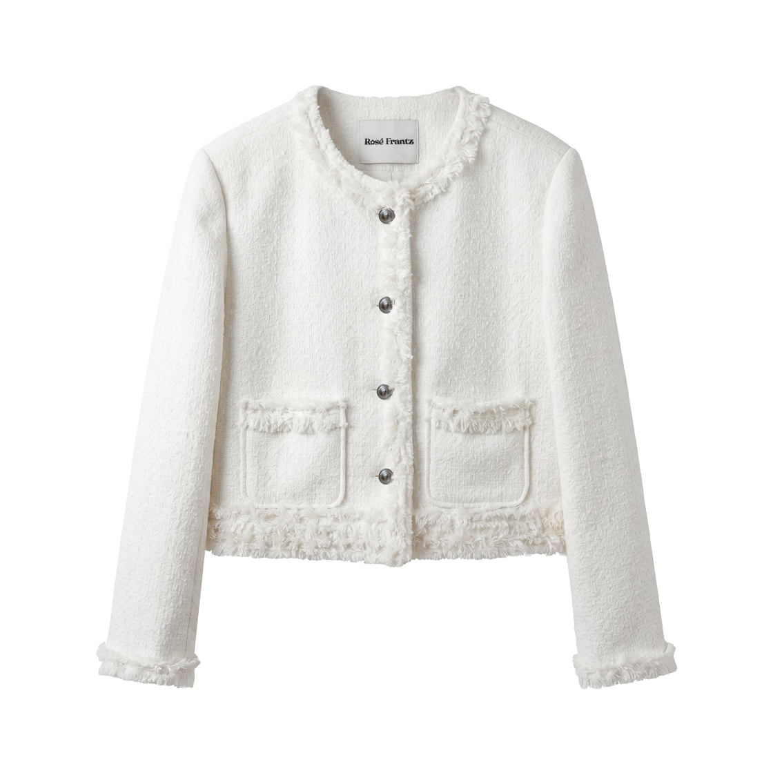 RS26FJK103IVR Rosefrantz Soft Fringe Tweed Jacket [Ivory]