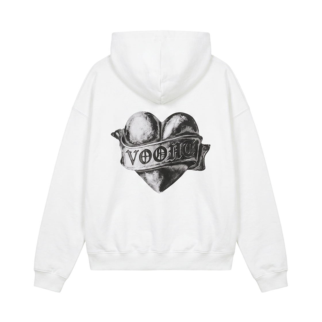 VT26FHD101IVR VOONT Metallic Heart Over-Fit Hoodie (IVORY)