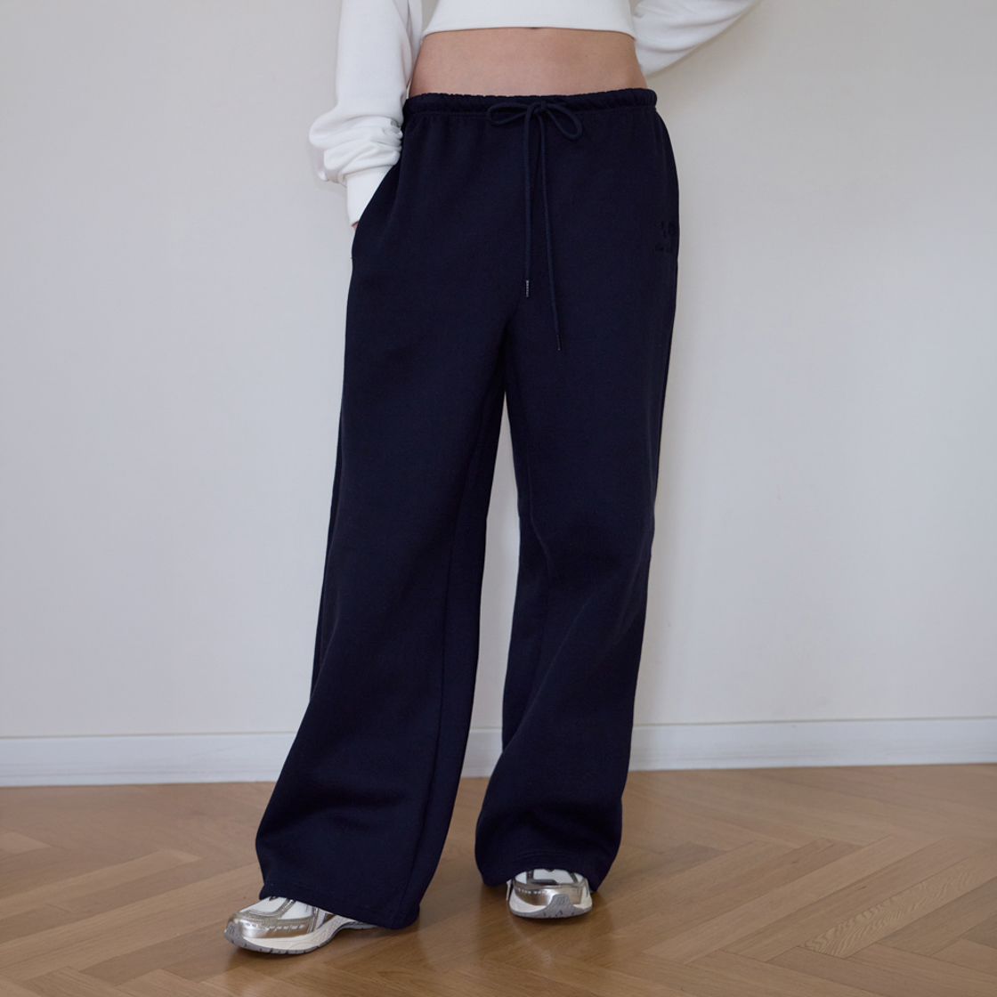 로제프란츠 로즈 자수 와이드 스웨트팬츠 [네이비](Rosefrantz Rose Embroidery Wide Sweatpants [Navy]) - 3
