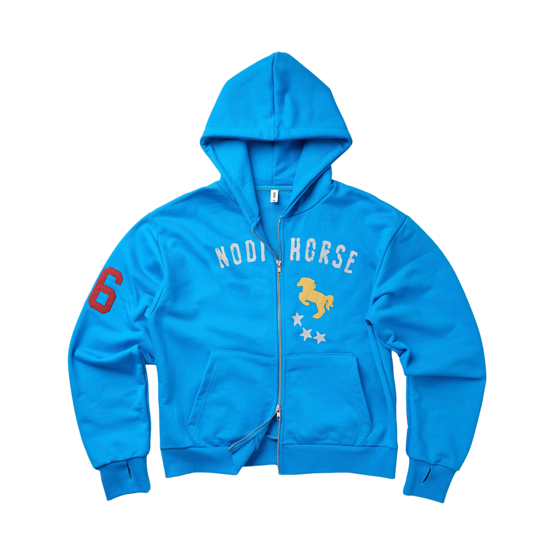 노디 스텝 온 스타 후드 집업 사파이어 블루(NODI Step On Star Hood zip up sapphire blue)