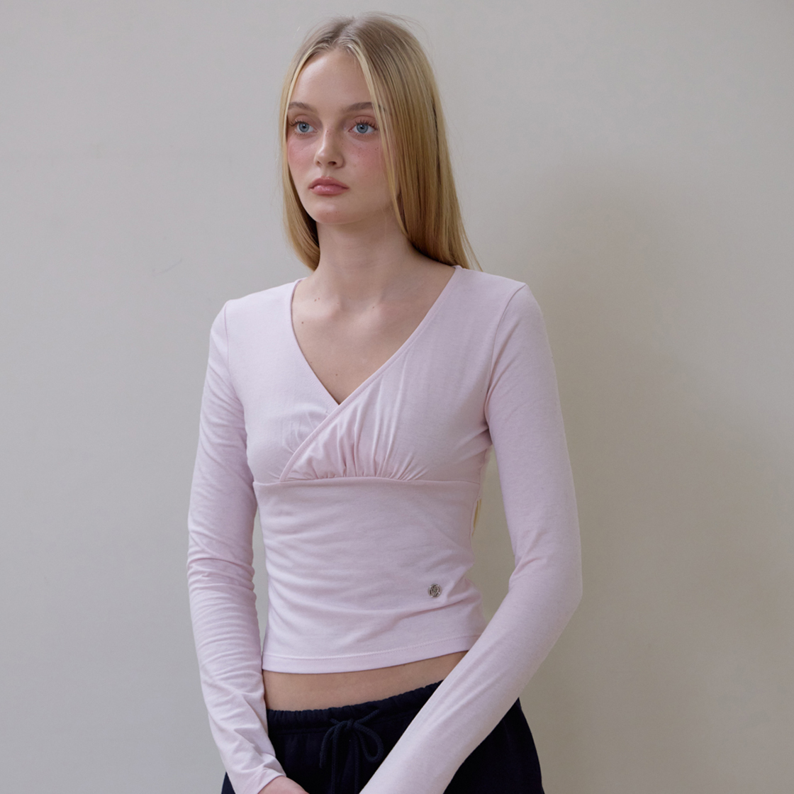 로제프란츠 랩 브이넥 롱스리브 [핑크](Rosefrantz Wrap V-neck Long Sleeve [Pink]) - 5