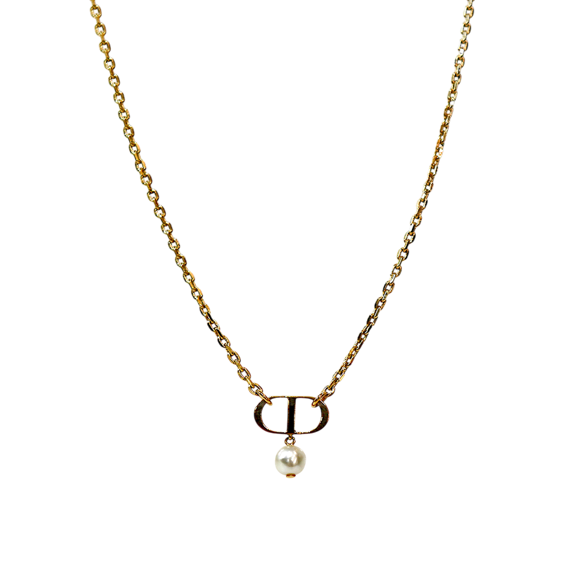 ITVOJD4RTIUB Dior Pearl Drop Petit CD Gold Necklace A-B63394