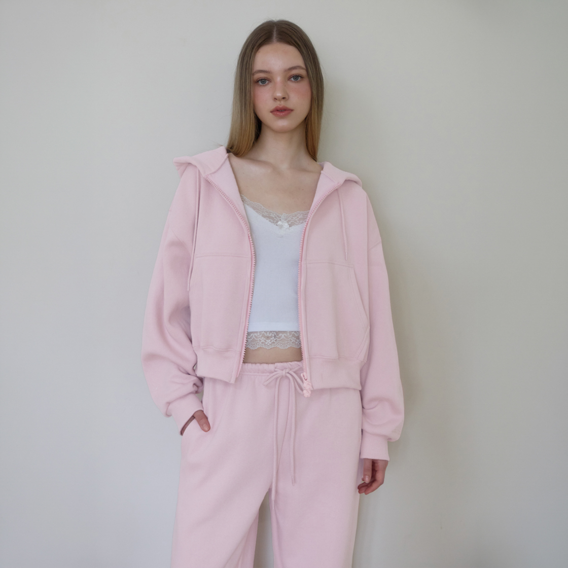 로제프란츠 로즈 자수 와이드 스웨트팬츠 [핑크](Rosefrantz Rose Embroidery Wide Sweatpants [Pink]) - 2