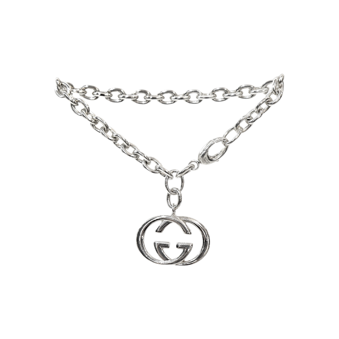 IT6SKRR2BKVL Gucci Interlocking G Silver Bracelet A-B62678