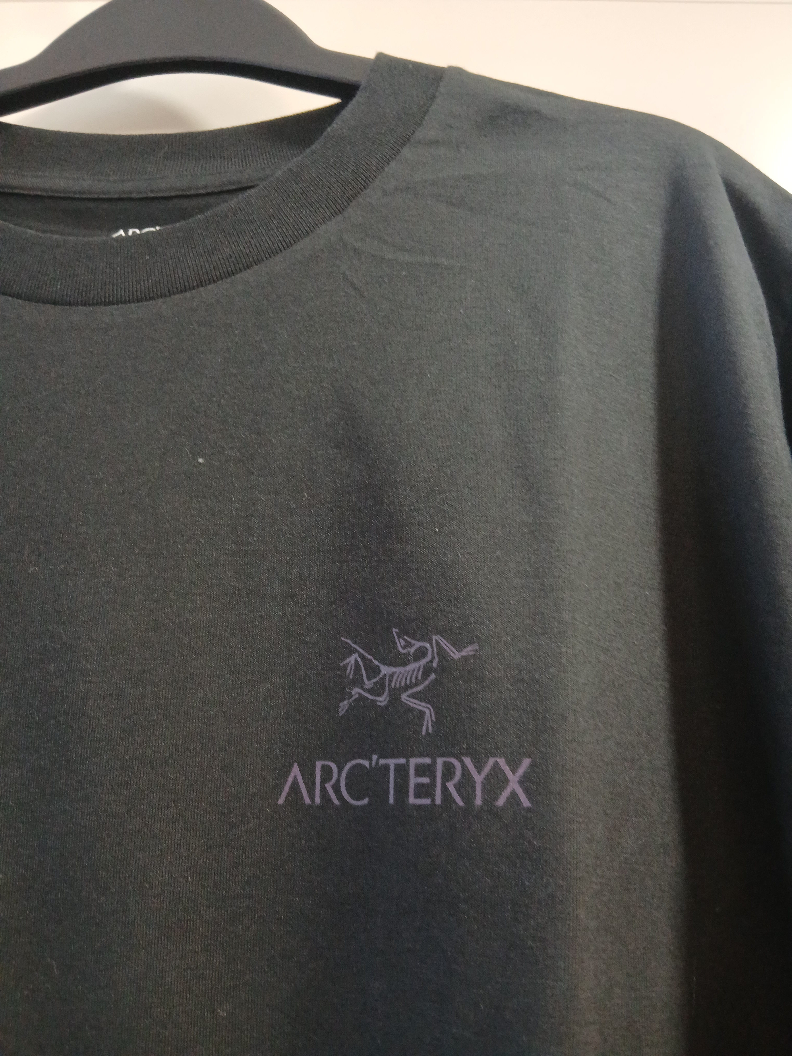 Arc'teryx Kragg SL Cotton Cacodaemon SS T-Shirt Black Moondrop 착용 스타일 - 3