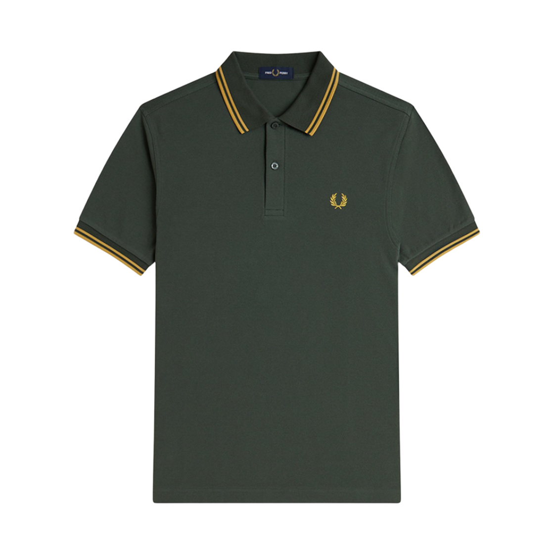 AFPM2513600-Y22 Fred Perry Twin Tipped Fred Perry Shirt Court Green/Honeycomb