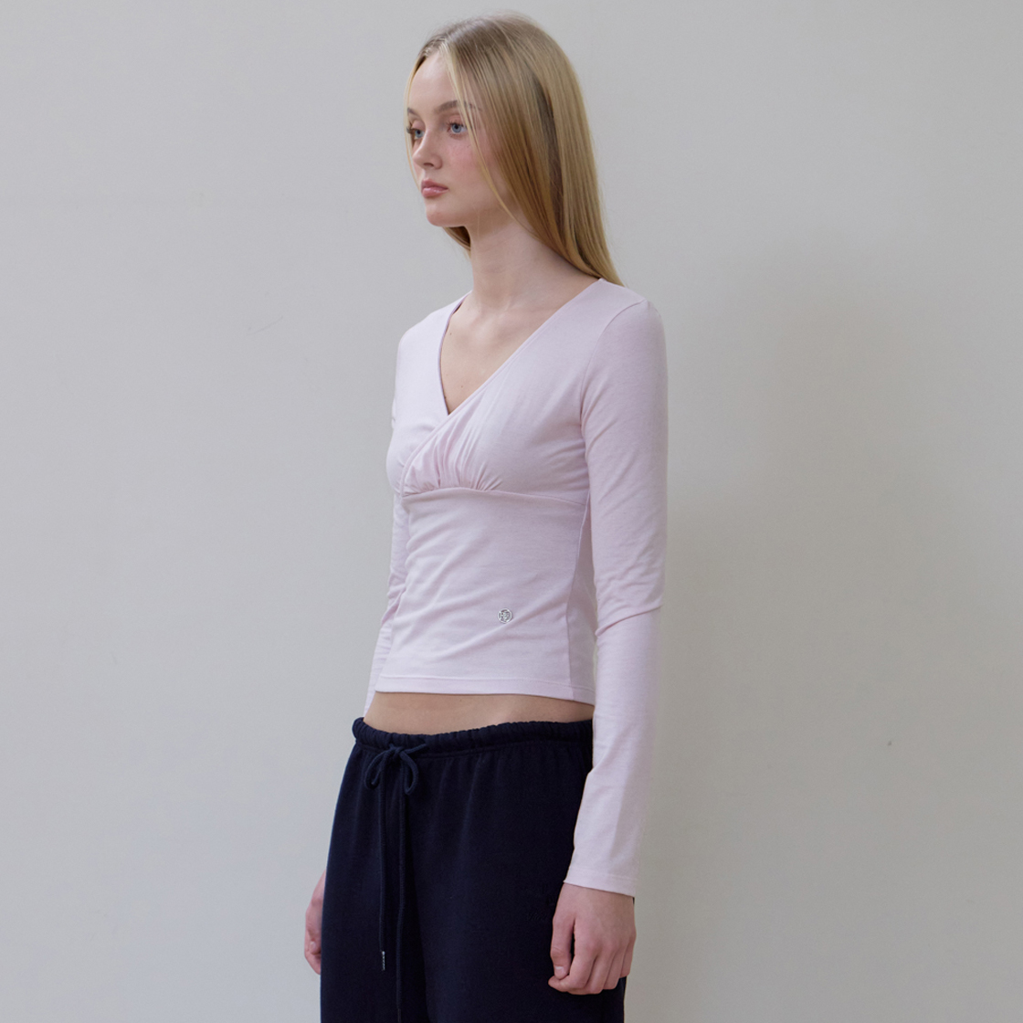 로제프란츠 랩 브이넥 롱스리브 [핑크](Rosefrantz Wrap V-neck Long Sleeve [Pink]) - 3