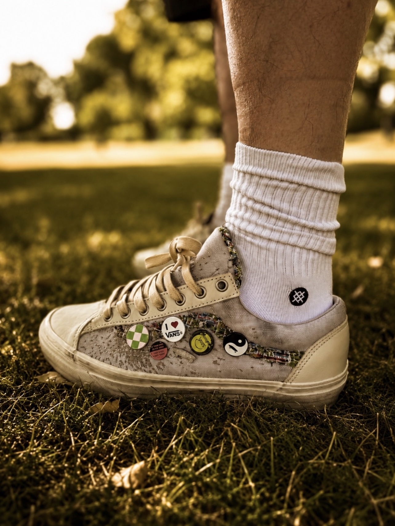 Vans Premium Old Skool 36 LX Souvenir Oatmeal Beige 착용 스타일 - 2