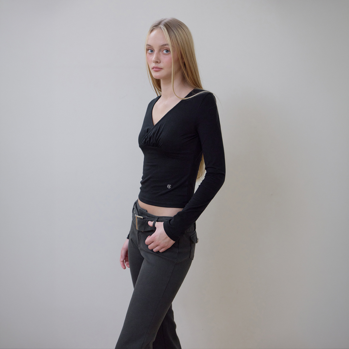 로제프란츠 벨티드 부츠컷 팬츠 [차콜](Rosefrantz Belted Boots Cut Pants [Charcoal]) - 4