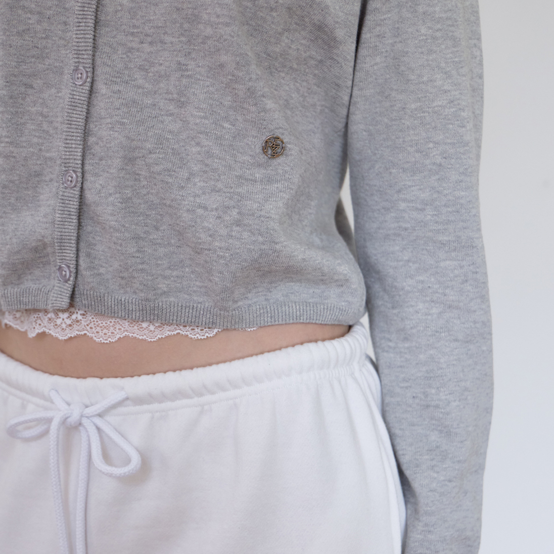 로제프란츠 베이직 라운드 가디건 [그레이](Rosefrantz Basic Round Cardigan [Gray]) - 4