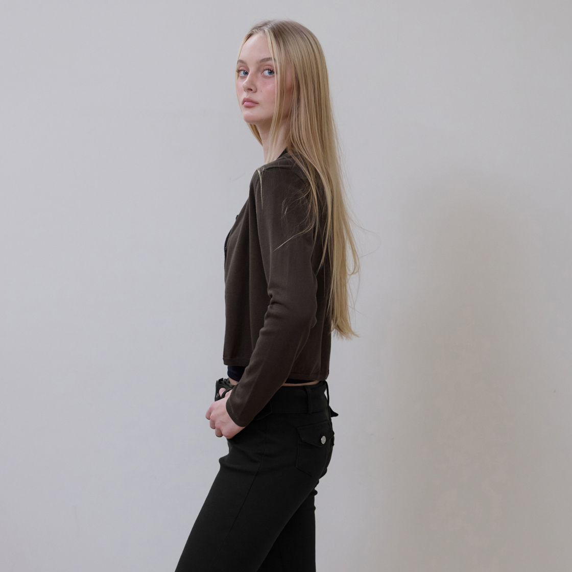 로제프란츠 베이직 라운드 가디건 [브라운](Rosefrantz Basic Round Cardigan [Brown]) - 4