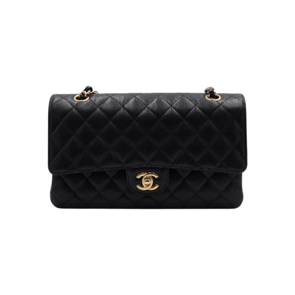 샤넬 A01112 블랙 캐비어 클래식 미듐 금장체인 숄더백aa65991(Chanel A01112 Black Caviar Classic Medium Gold Chain Shoulder Bag) - 1