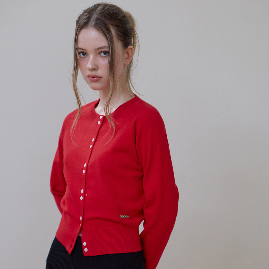 로제프란츠 더블 버튼 가디건 [로즈 레드](Rosefrantz Double Button Cardigan [Rose Red]) - 6