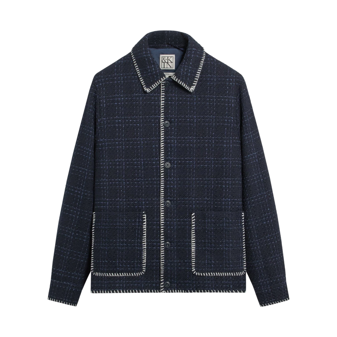 키스 & 킨 트위드 박시 칼라드 오버셔츠 녹터널(Kith & Kin Tweed Boxy Collared Overshirt Nocturnal) - 1